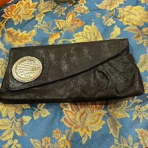 Black suede like Guess evening clutch